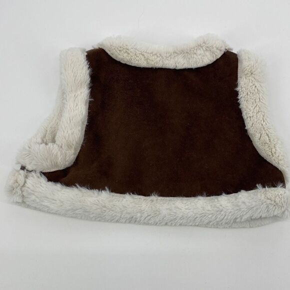 Gymboree Winter Cheer Girls Faux Fur & Suede Christmas Bow Front Vest Small - Picture 2 of 8